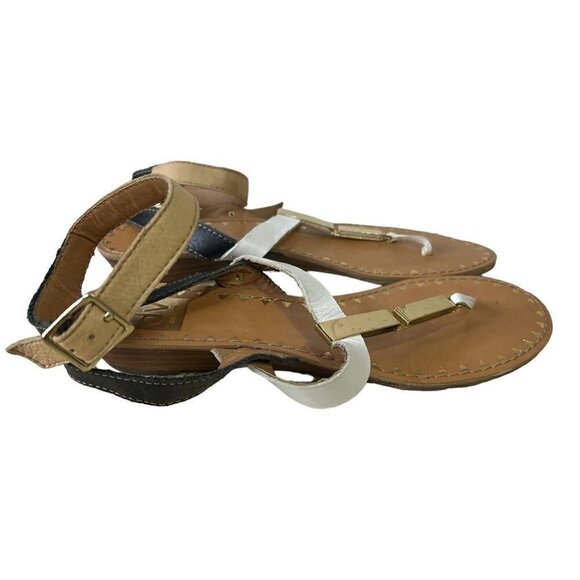 DV BY DOLCE VITA  WOMENS SIZE 8 T-STRAP COLORBLOCK FLAT SANDALS - Picture 3 of 7